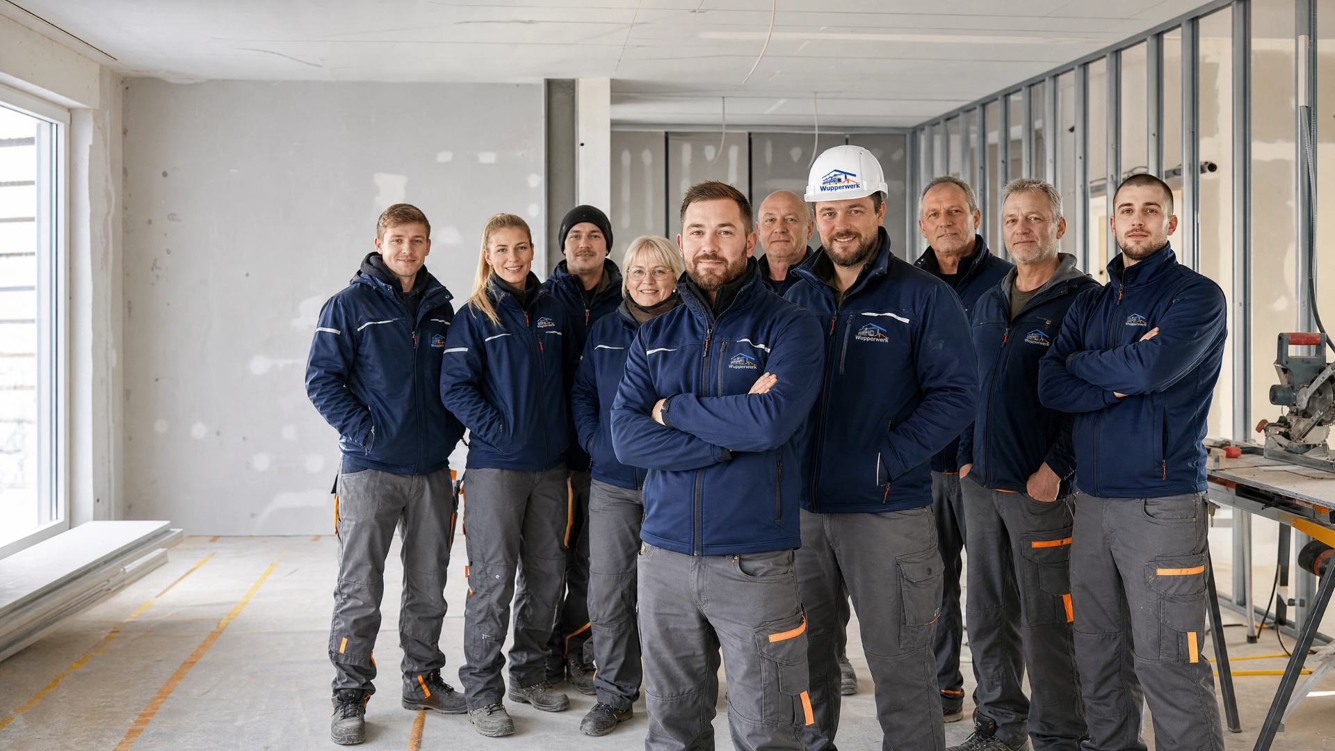 Das Wupperwerk Team auf einer Baustelle in Wuppertal